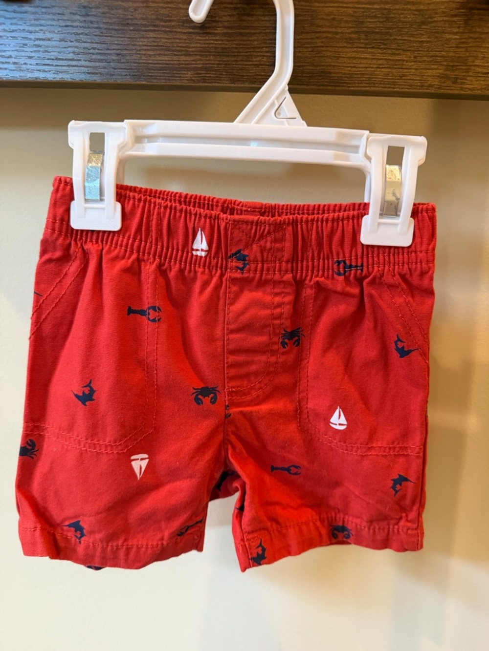 Carter's Baby Boys Red Beach Shorts Size 12 Months